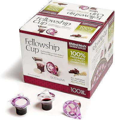 Broadman Church Supplies Pre-filled Communion Fellowship Cup, Juice & Wafer 100ct