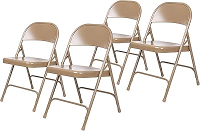OEF50 Series All-Steel Heavy-Duty Folding Chairs 500 lb Capacity (4-Pack)