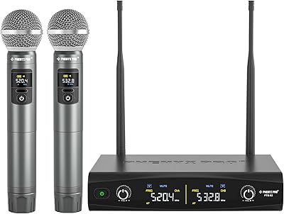 Wireless Microphone System, Metal Wireless Mic Set, 2x30 UHF (PTU-52-2H)