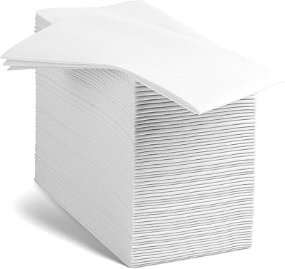 Linen-Feel European-White Paper Napkins – Cloth-Like Disposable Dinner Napkins 100pk