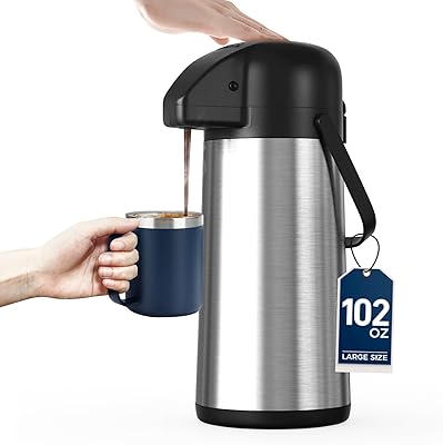 Gezoss 102OZ / 3L Airpot Coffee Dispenser with Pump – Large Coffee Carafe