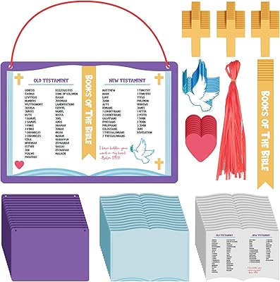 Motipuns 24 Sets Books of the Bible Craft Kit for Kids Religious Sunday School