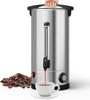 Garvee 110 Cups Commercial Coffee Urn 16L/4.2 gal Large Capacity Stainless Steel